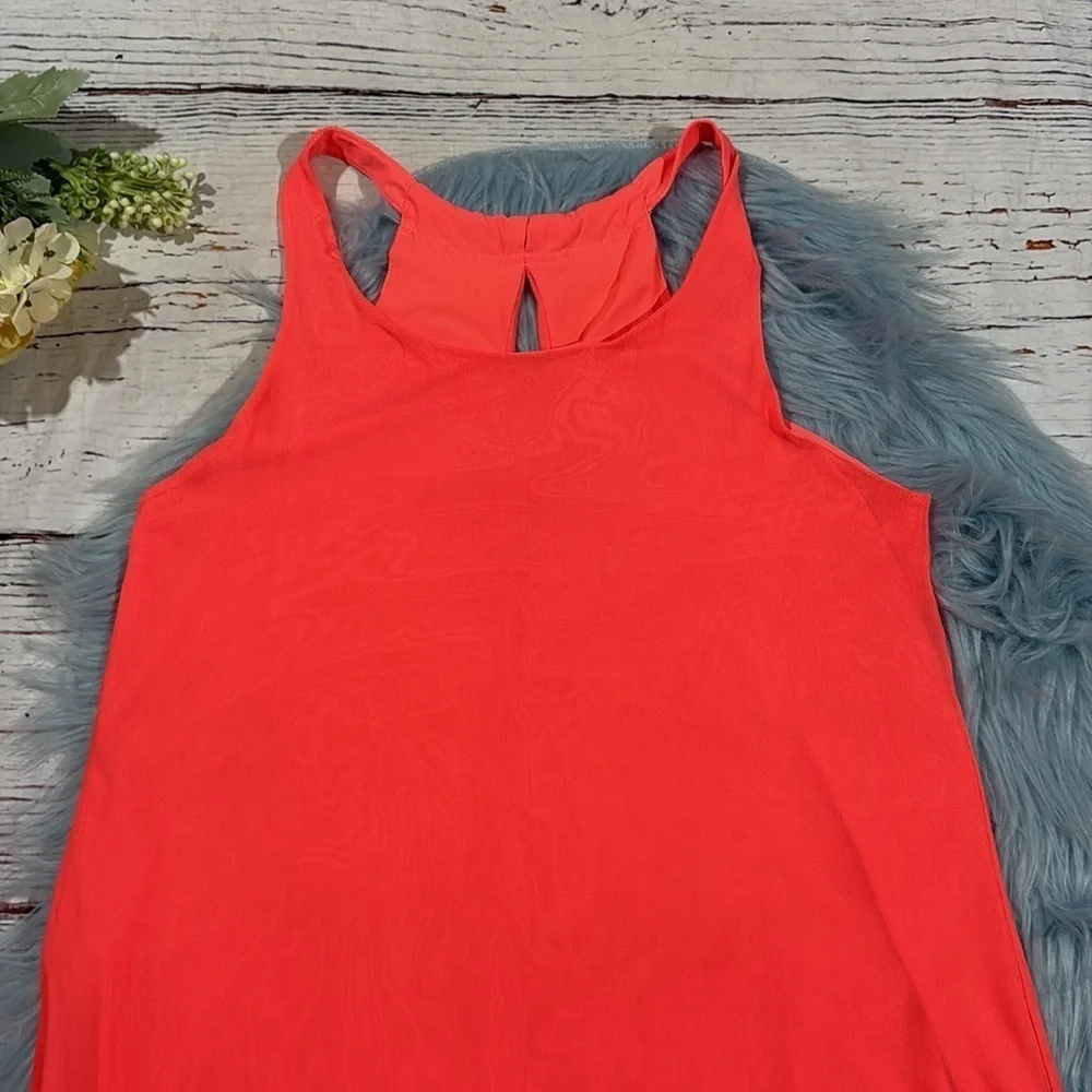 Oiselle Mio Mesh Mini Dress Neon Coral